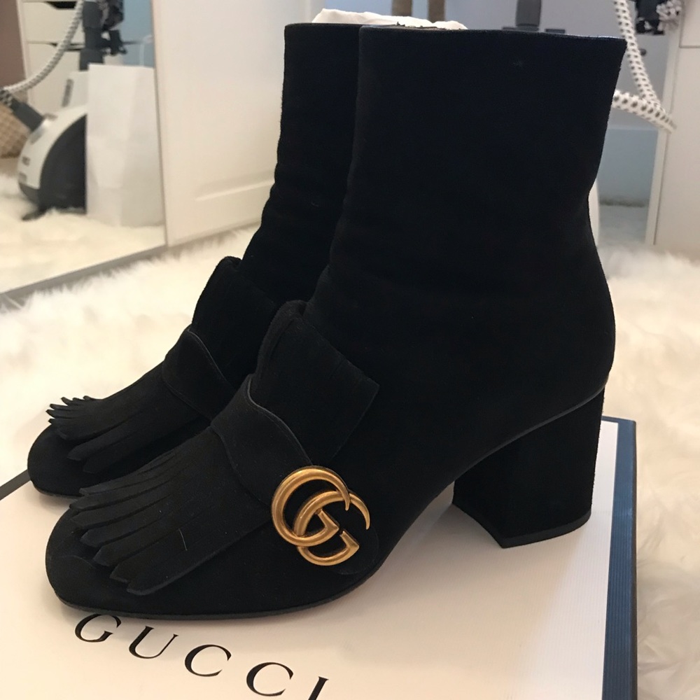 Gucci GG Marmont Fringe Bootie 🖤SOLD🖤 - Picture 2 of 7